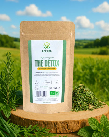 Infusion BIO CBD 70% CHANVRE "THÉ DETOX"   !! Promo -35% !!